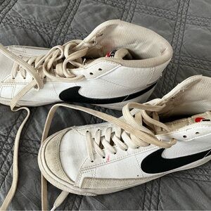 Nike Cream and Black High-Top Sneakers